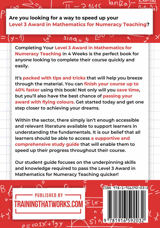Completing Your Level 3 Award in Mathematics for Numeracy Teaching in 4 Weeks