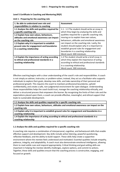 Competing Your Level 5 Certificate in Coaching and Mentoring