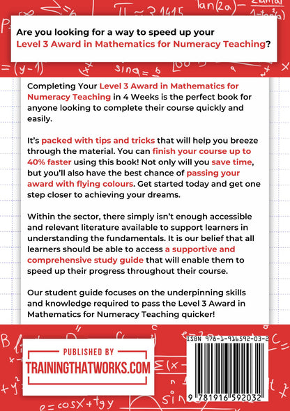 Completing Your Level 3 Award in Mathematics for Numeracy Teaching in 4 Weeks