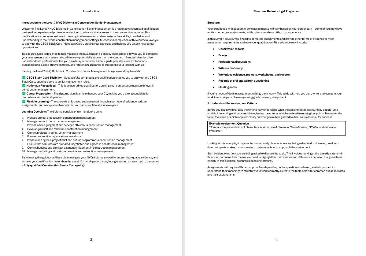 Completing Your Level 7 NVQ Diploma in Construction Senior Management in 12 Weeks