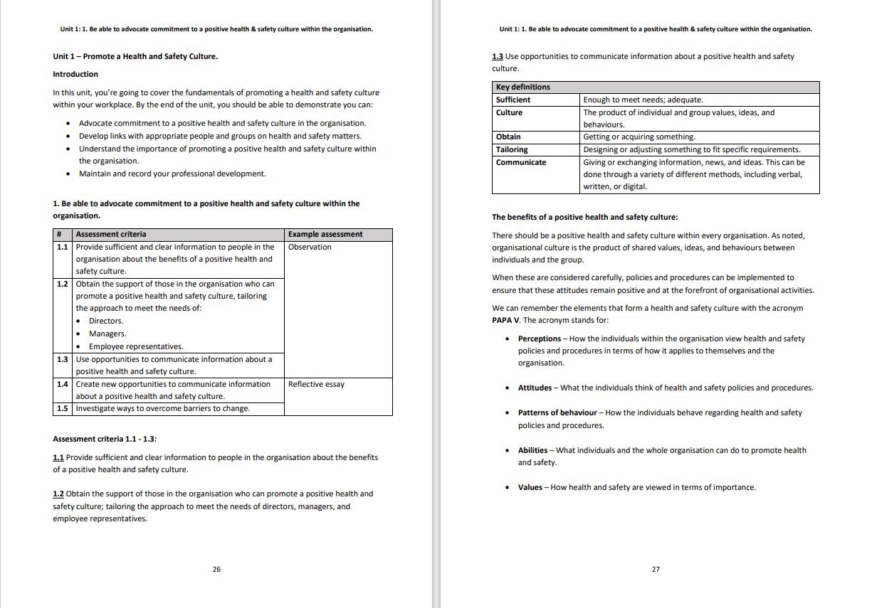 Completing Your Level 6 NVQ Diploma in Occupational Health & Safety Practice in 12 Weeks